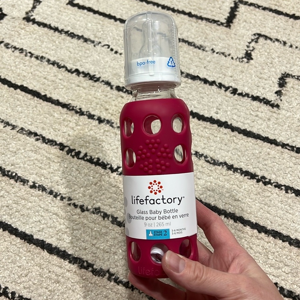 Life Factory glass baby bottle NWT